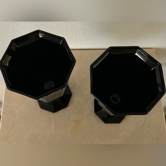 2 Independence Glass Co. octagon black goblets. 4 5/8” - Picture 11 of 12